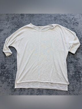 Stevie Henderson White Dolman Sleeve Oversized Slub Knit Top Size Large